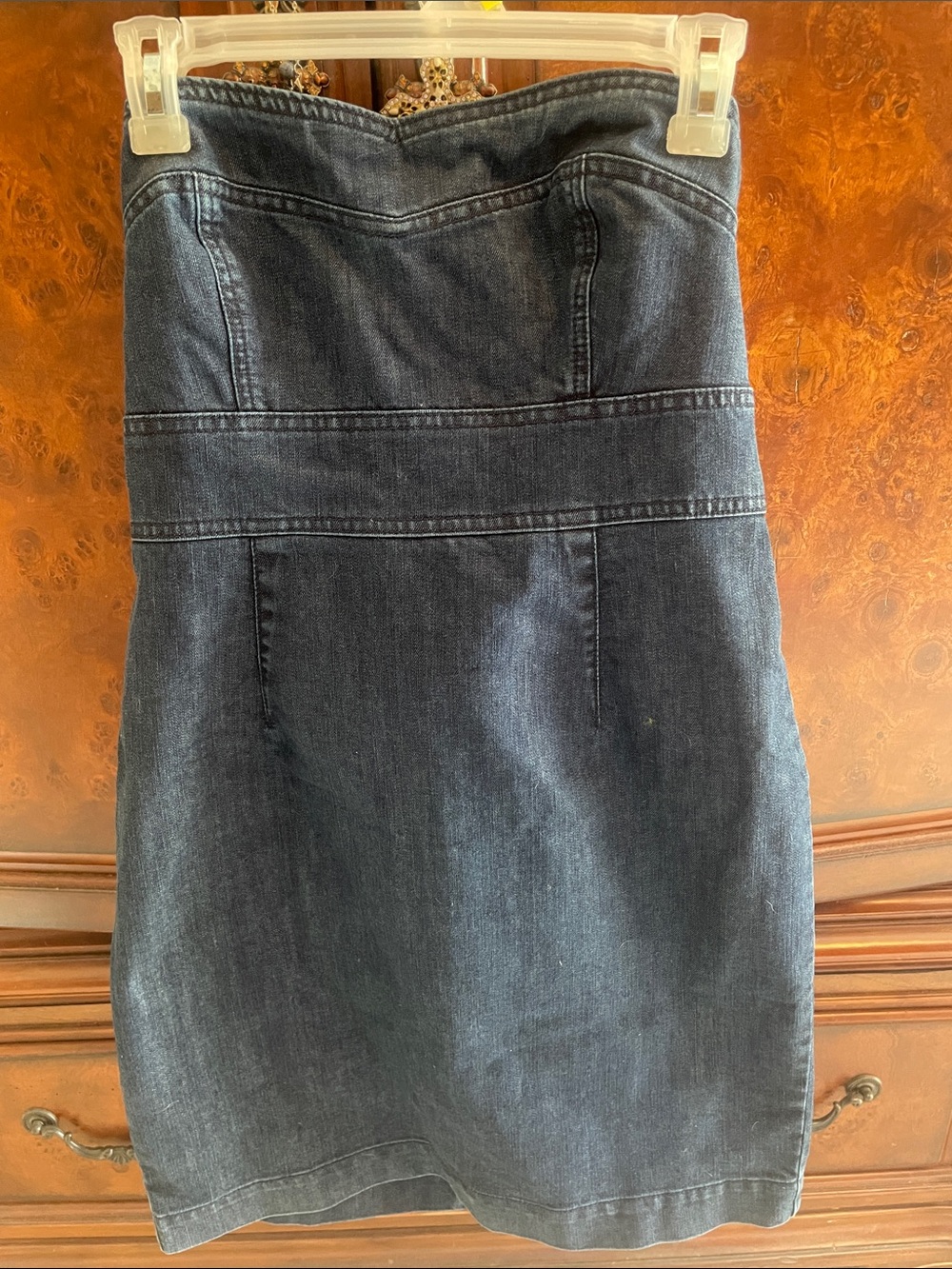 Moda International Strapless Dark Denim Dress